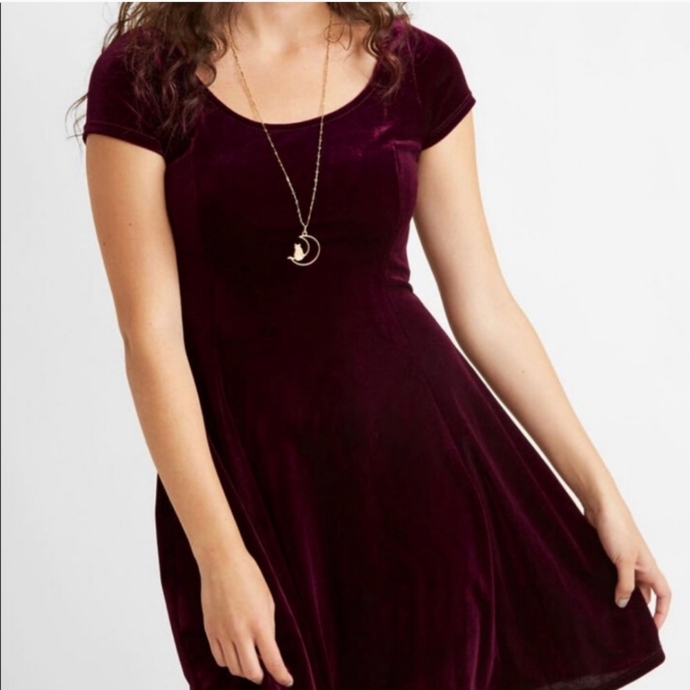 Modcloth velvet burgundy dress
